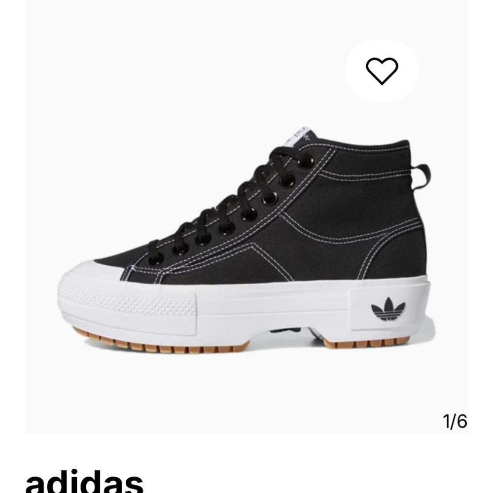 Adidas Nizza Trek Black and White High-Top Sneakers